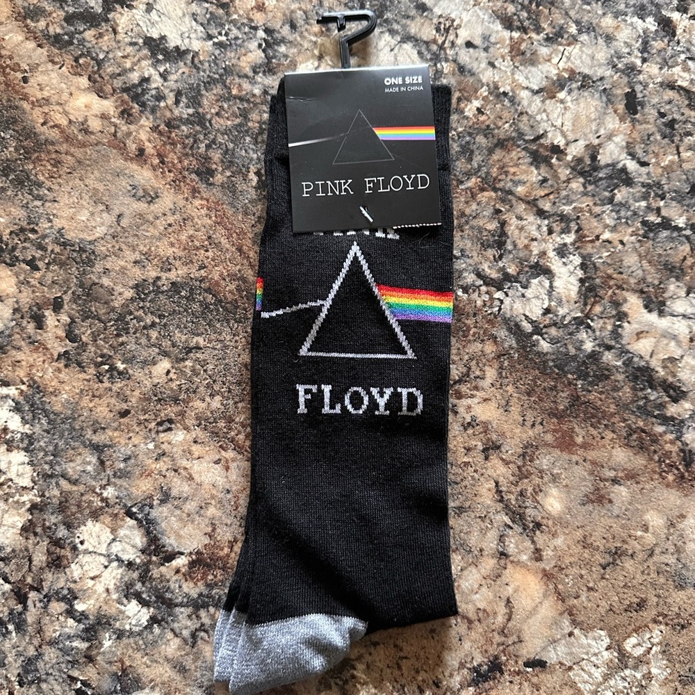 Pink Floyd Socks Dark Side of the Moon Black & Gray uni size OS NWT collectors